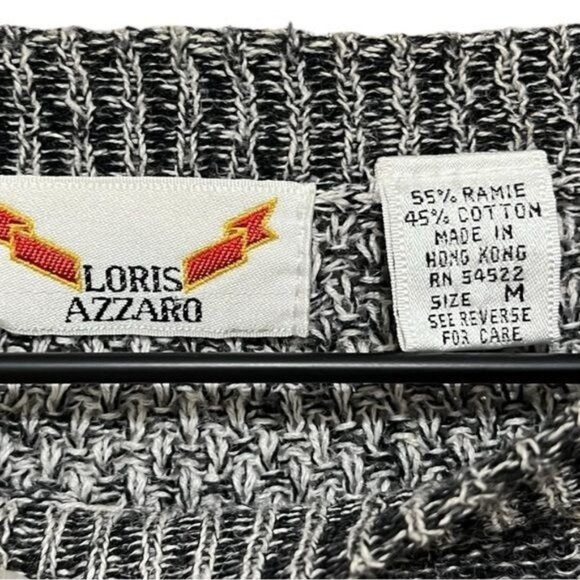 Vintage Loris Azzaro Ramie Cotton Knit Sweater Size M – Retro Designer Crewneck - Picture 3 of 6